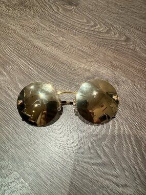 Cartier Round Rimless Gold Sunglasses 58-21 Vintage Style Authentic